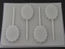 1219 Ruffled Oval Chocolate or Hard Candy Lollipop Mold